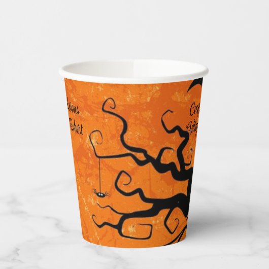Gobelets En Papier Halloween Mariage Personnaliser les noms Arbre Éff (Gauche)