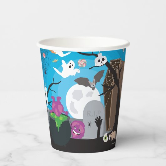 Gobelets En Papier Halloween Monster Kids Halloween (Verso)