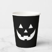 Gobelets En Papier Halloween noir blanc Jack-o'-lantern visage citrou (Verso)