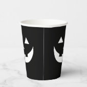 Gobelets En Papier Halloween noir blanc Jack-o'-lantern visage citrou (Droite)