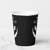 Gobelets En Papier Halloween noir et blanc Citrouille visage Déplaisa (Droite)