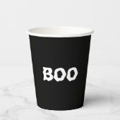 Gobelets En Papier Halloween noir et blanc éffrayant Boo (Verso)