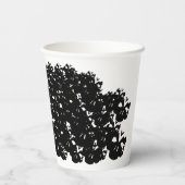 Gobelets En Papier Halloween noir et blanc Les crânes empilent éffray (Verso)