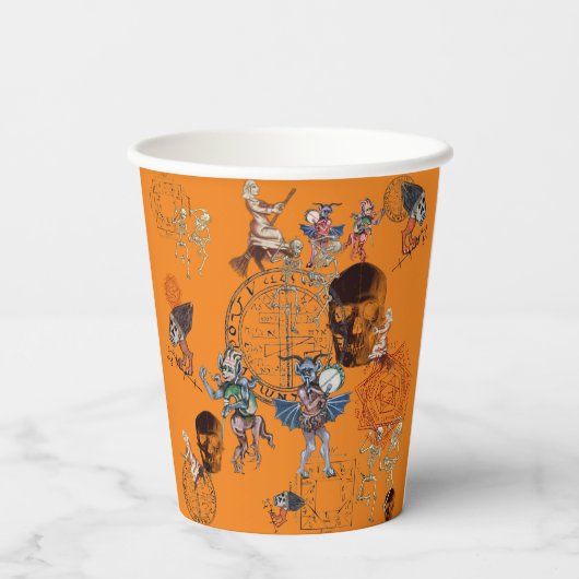Gobelets En Papier Halloween orange infernal (Verso)
