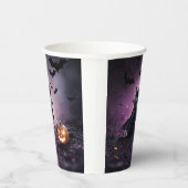 Gobelets En Papier Halloween Party Chat noir Vampire mite (Droite)