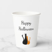 Gobelets En Papier Halloween Party Cute Cats Black Orange (Verso)