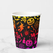Gobelets En Papier Halloween Party Happy Halloween néon éffrayant eff (Recto)