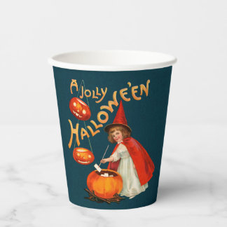 Gobelets En Papier Halloween party Jolie petite sorcière Clapsaddle P