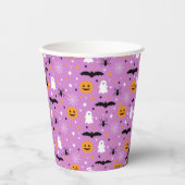 Gobelets En Papier Halloween | Pourpre | Fantôme | Citrouille (Recto)