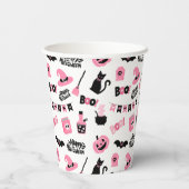 Gobelets En Papier Halloween rose et noir (Verso)