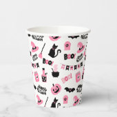 Gobelets En Papier Halloween rose et noir (Gauche)