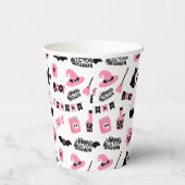 Gobelets En Papier Halloween rose et noir (Droite)