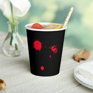 Gobelets En Papier Halloween sang rouge noir effrayant tasses éffraya