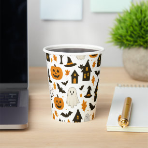 Gobelets En Papier Halloween Scary Motif - Éffrayant & Festif