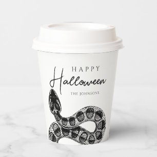 Gobelets En Papier Halloween Serpent Noir Élégant