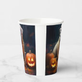 Gobelets En Papier Halloween Shar Pei Avec La Peur Citrouille (Gauche)