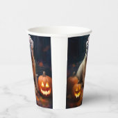 Gobelets En Papier Halloween Shar Pei Avec La Peur Citrouille (Droite)