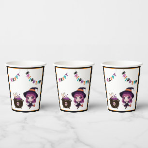 Gobelets En Papier Halloween/sorcière/automne/octobre