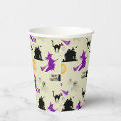 Gobelets En Papier Halloween sorcière, chats Citrouille et noirs (Droite)