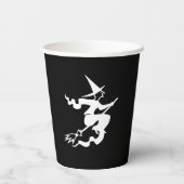 Gobelets En Papier Halloween sorcière noir et blanc éffrayant (Verso)