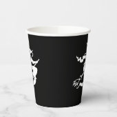 Gobelets En Papier Halloween sorcière noir et blanc éffrayant (Gauche)