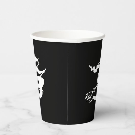 Gobelets En Papier Halloween sorcière noir et blanc éffrayant (Droite)