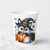 Gobelets En Papier Halloween Teddy Bear Assistant Vacances (Verso)