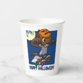 Gobelets En Papier Halloween Trick Ou Treat Little Cartoon Werewolf (Verso)