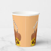 Gobelets En Papier Halloween trois Citrouilles orange et tournesols (Droite)