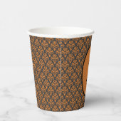 Gobelets En Papier Halloween Victorian Damask Black Orange (Droite)