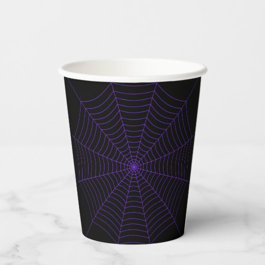 Gobelets En Papier Halloween violet Spider web noir (Verso)
