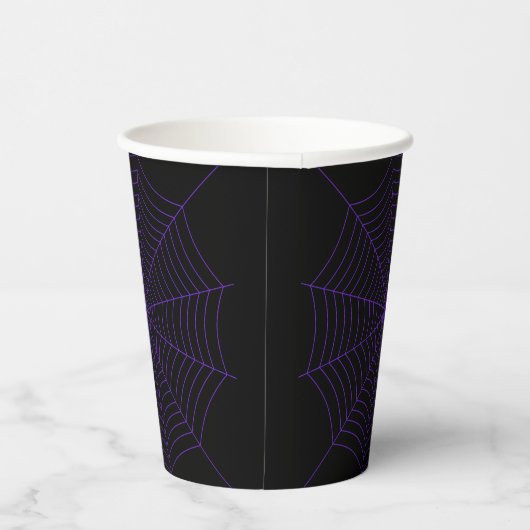 Gobelets En Papier Halloween violet Spider web noir (Droite)