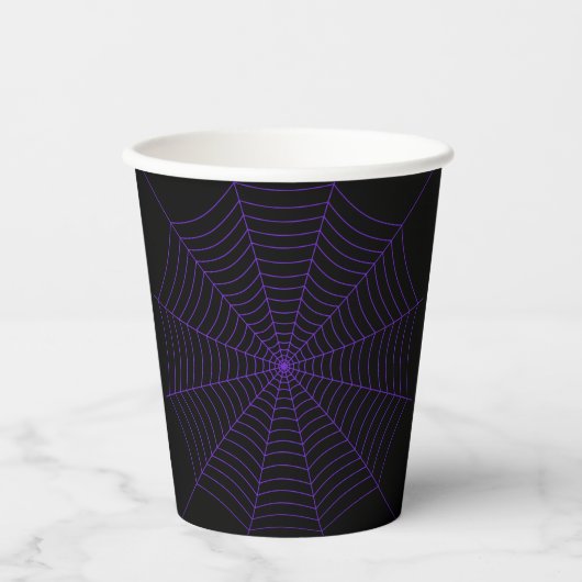 Gobelets En Papier Halloween violet Spider web noir (Recto)