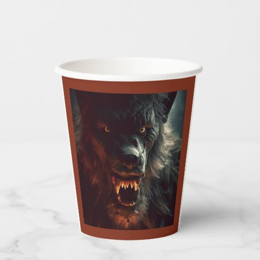 Gobelets En Papier Halloween - Werewolf 3 (Recto)