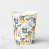Gobelets En Papier Halloween Whimsical Cauldron et Motif de chats (Gauche)