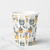 Gobelets En Papier Halloween Whimsical Cauldron et Motif de chats (Droite)