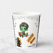 Gobelets En Papier Halloween Whimsical Zombie Pilote Avion Enfants Ha (Recto)
