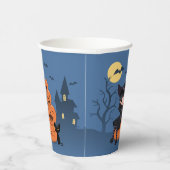 Gobelets En Papier Halloween Witch, Chat noir et Citrouille (Droite)