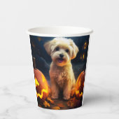 Gobelets En Papier Halloween Yorkipoo Avec La Peur Citrouille (Verso)