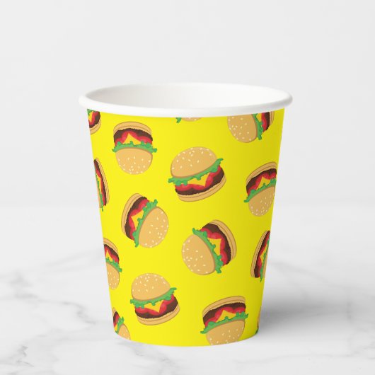 Gobelets En Papier Hamburger Anniversaire Burger Tasses Papier (Recto)
