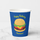 Gobelets En Papier Hamburger Anniversaire de fête Burger (Verso)