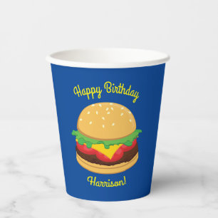 Gobelets En Papier Hamburger Anniversaire de fête Burger