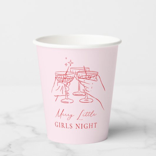 Gobelets En Papier Hand Drawn Christmas Party (Recto)