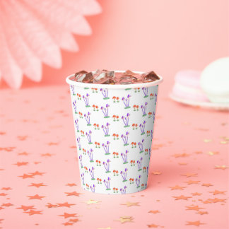 Gobelets En Papier Hand-Drawn Mushroom Paper Cups 