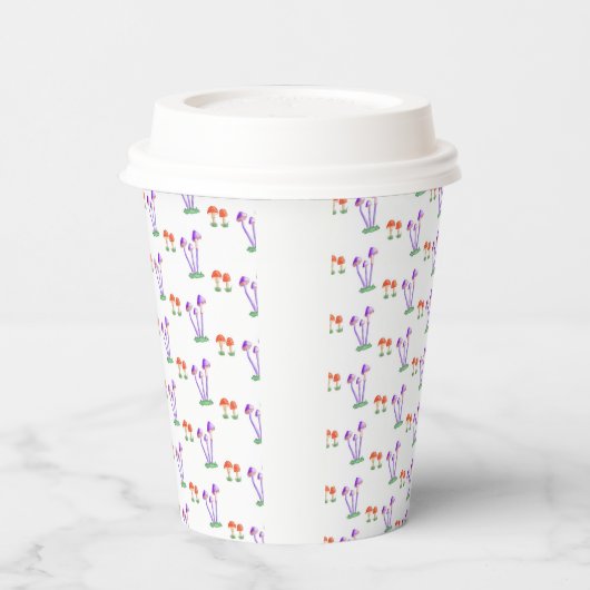 Gobelets En Papier Hand-Drawn Mushroom Paper Cups  (Gauche)