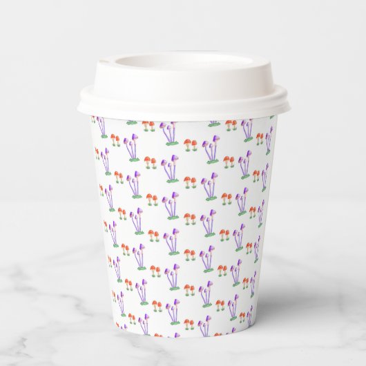 Gobelets En Papier Hand-Drawn Mushroom Paper Cups  (Verso)