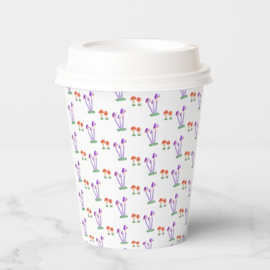 Gobelets En Papier Hand-Drawn Mushroom Paper Cups  (Recto)