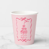 Gobelets En Papier Hand Drawn Scribble Pink Champagne Tower Birthday  (Recto)