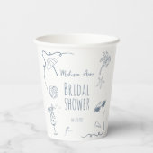 Gobelets En Papier HandDrawn Beach Doodle Illustrations Bridal Shower (Verso)