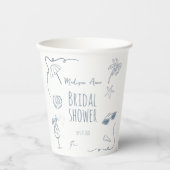 Gobelets En Papier HandDrawn Beach Doodle Illustrations Bridal Shower (Recto)